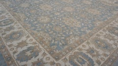 Victorian Mahal Pattern Blue and Ivory Fine Wool Rug 10'1''x13'10''