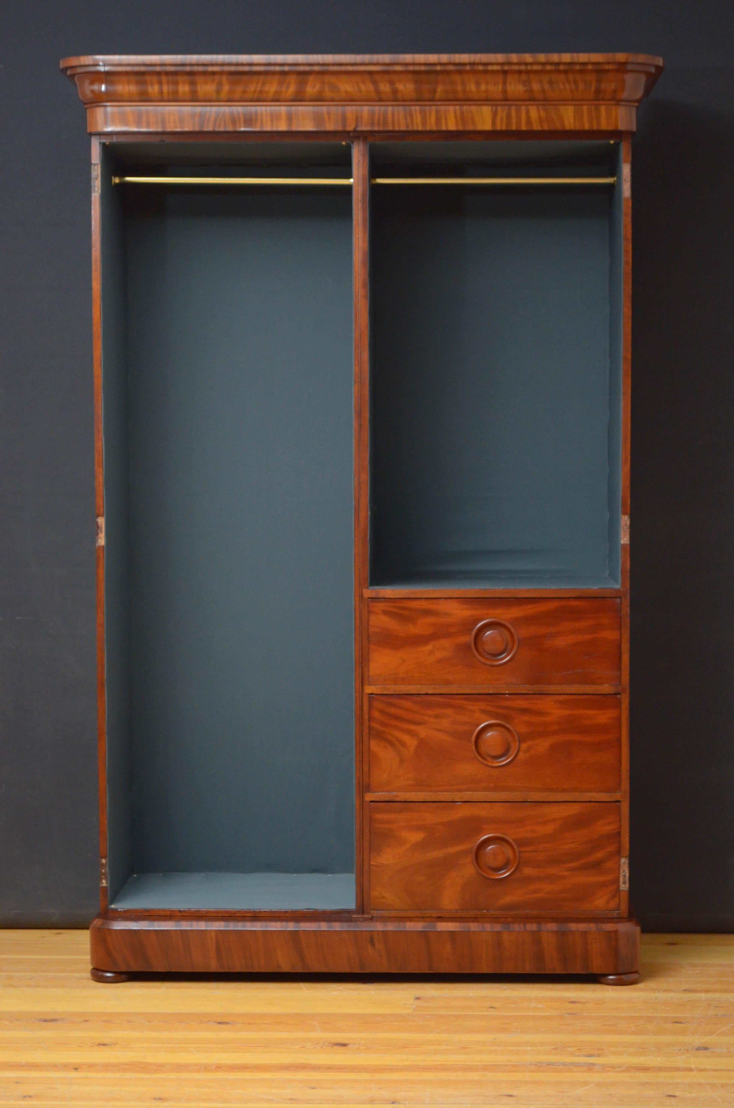 Victorian Mahogany Two-Door Wardrobe 5