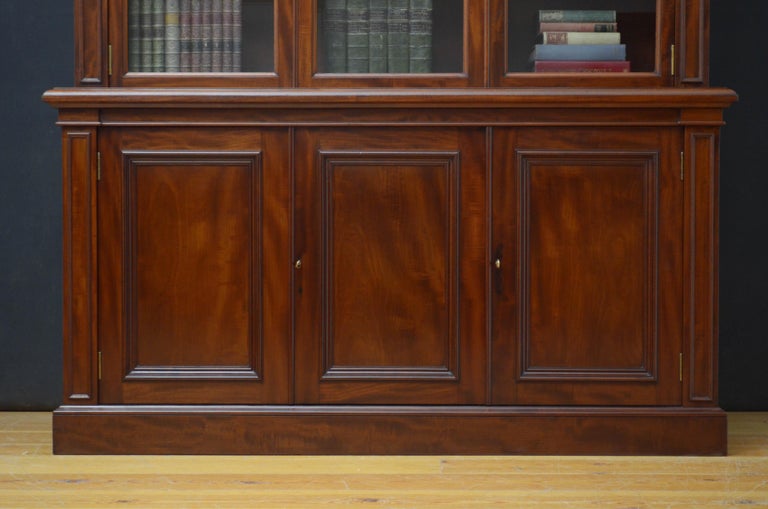 Victorian Mahogany 3Door Bookcase by John Taylor and Son, Edinburgh at