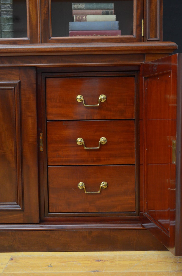 Victorian Mahogany 3Door Bookcase by John Taylor and Son, Edinburgh at