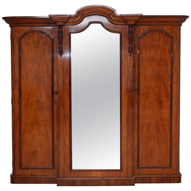 Victorian Mahogany 3-Door Wardrobe at 1stDibs