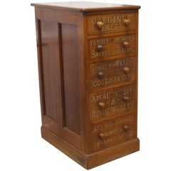 Victorian Mahogany 5-Drawer Pharmacy Chest of Drawers