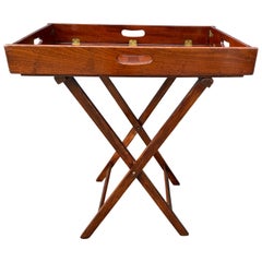 Victorian Mahogany and Brass Butlers Tray on Stand