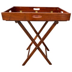 Victorian Mahogany and Brass Butlers Tray on Stand