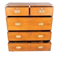 Victorian Mahogany And Brass Campaign Chest By London Maker