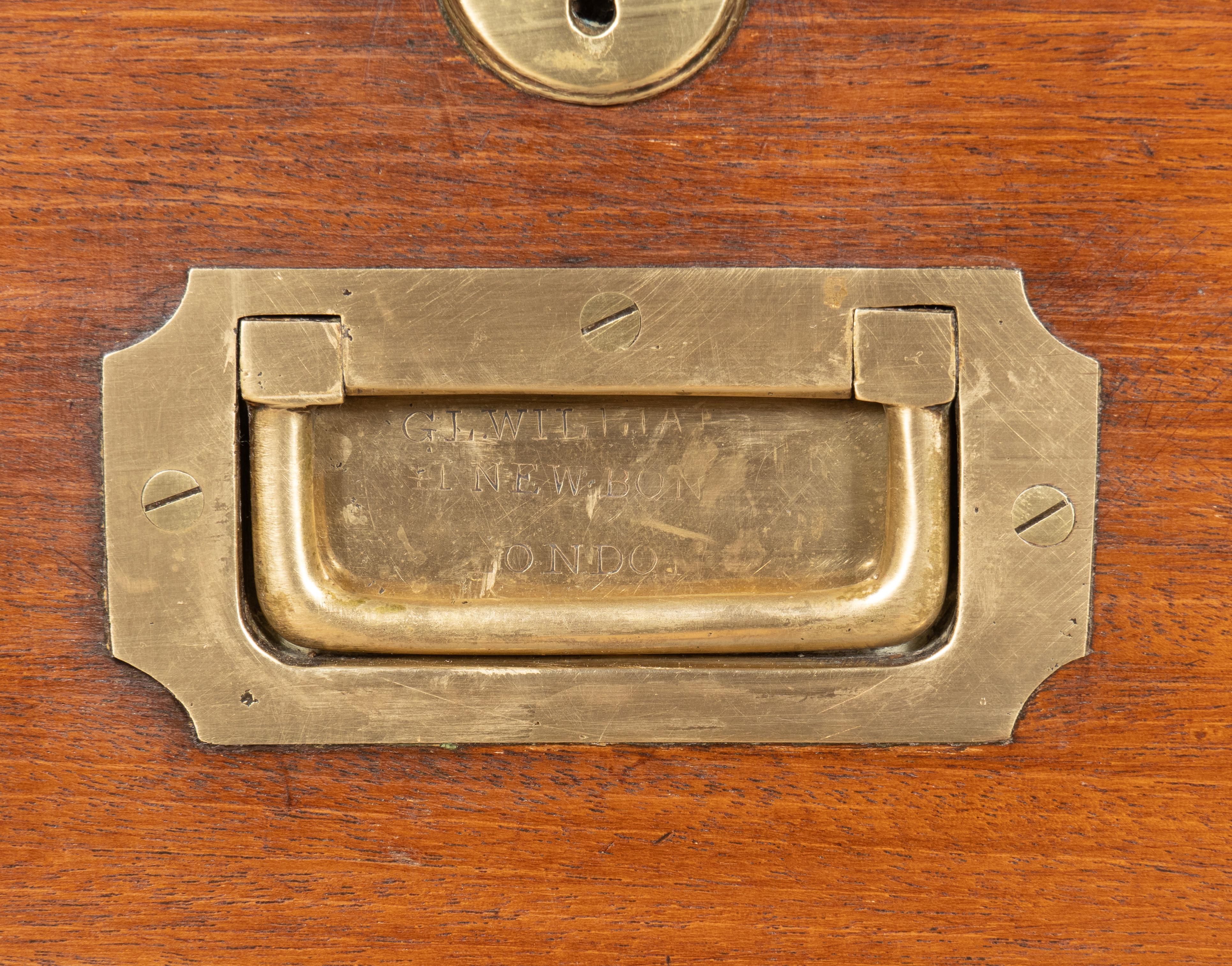 Victorian Mahogany And Brass Campaign Chest By London Maker 3