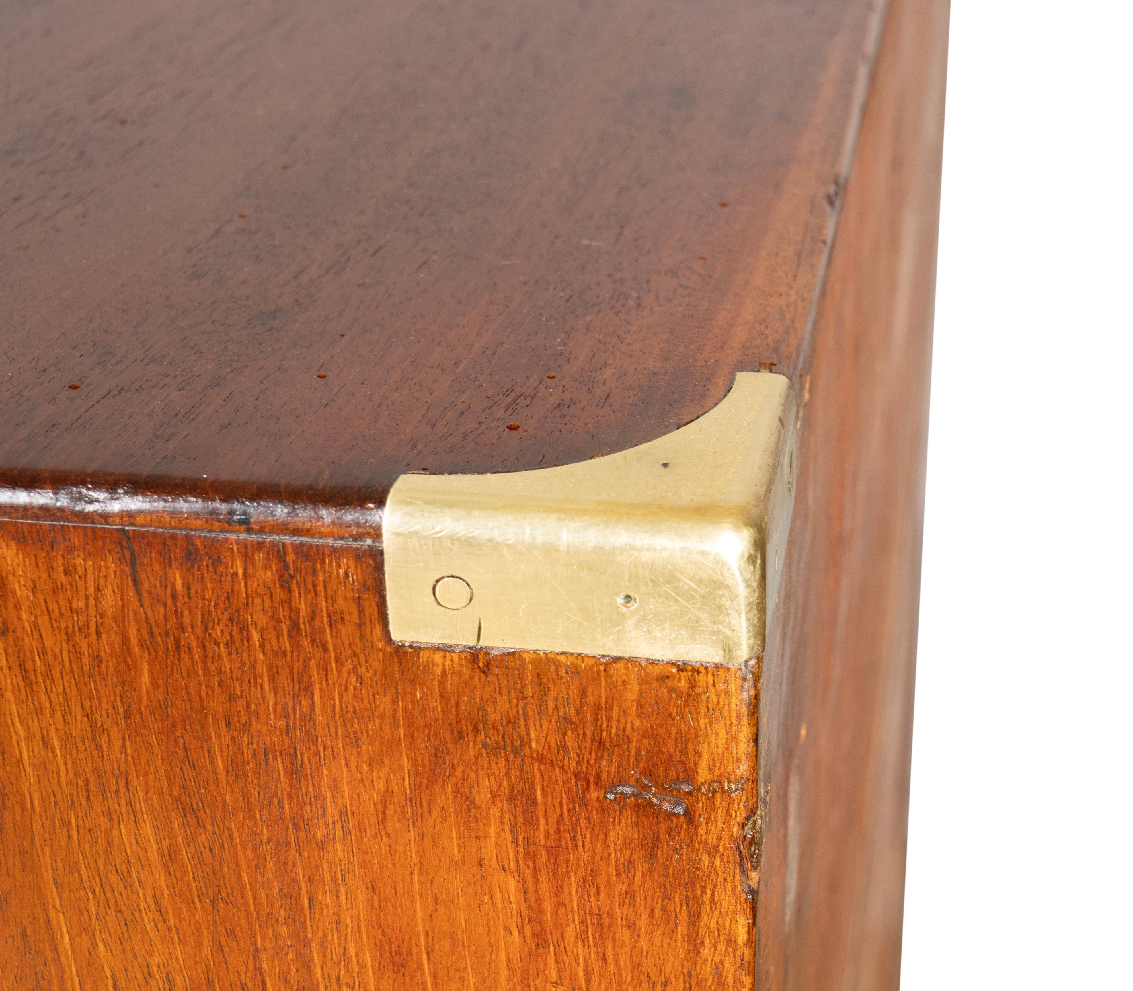 Victorian Mahogany And Brass Campaign Chest By London Maker 4