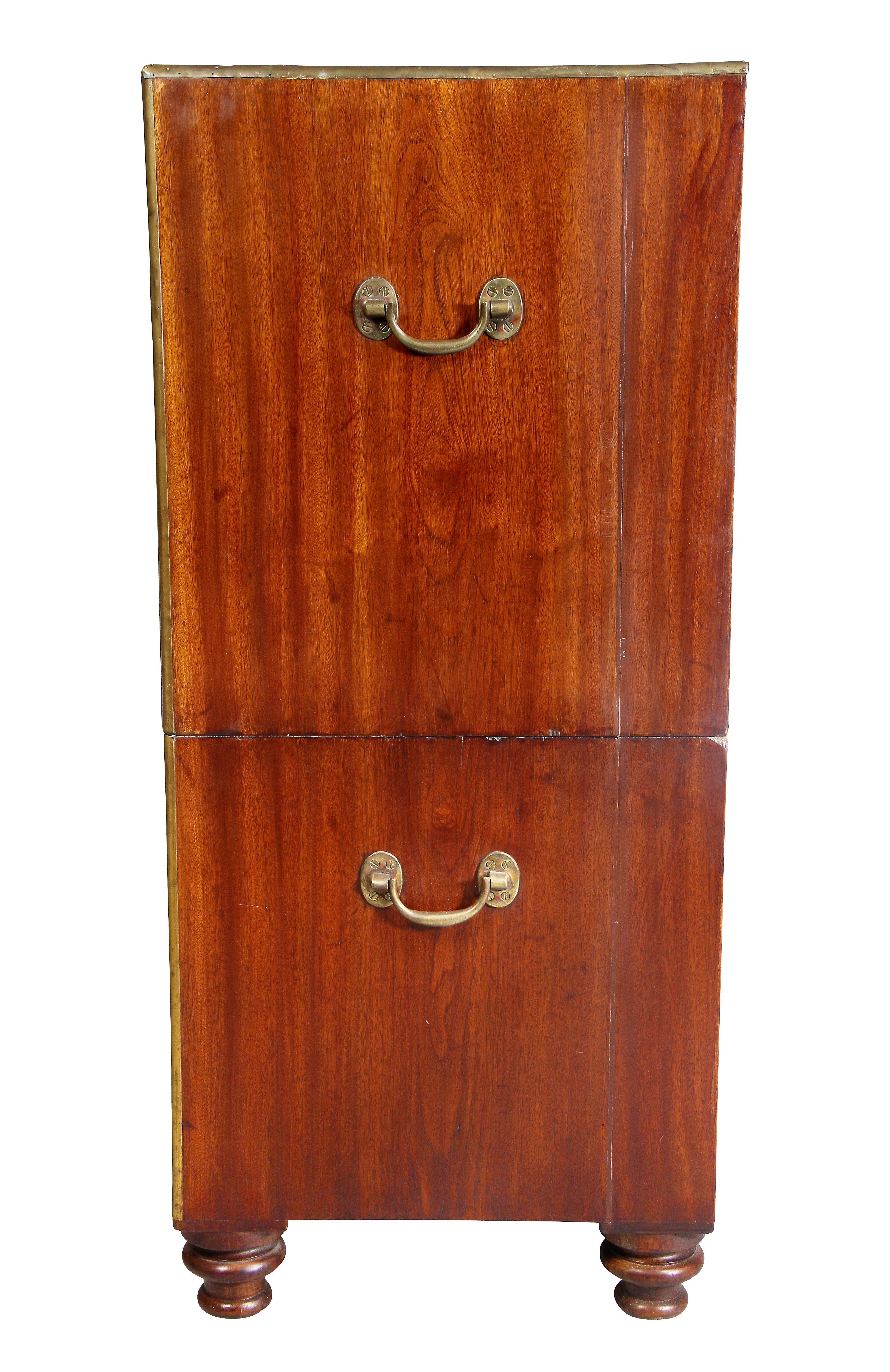 Victorian Mahogany and Brass Mounted Campaign Chest 5
