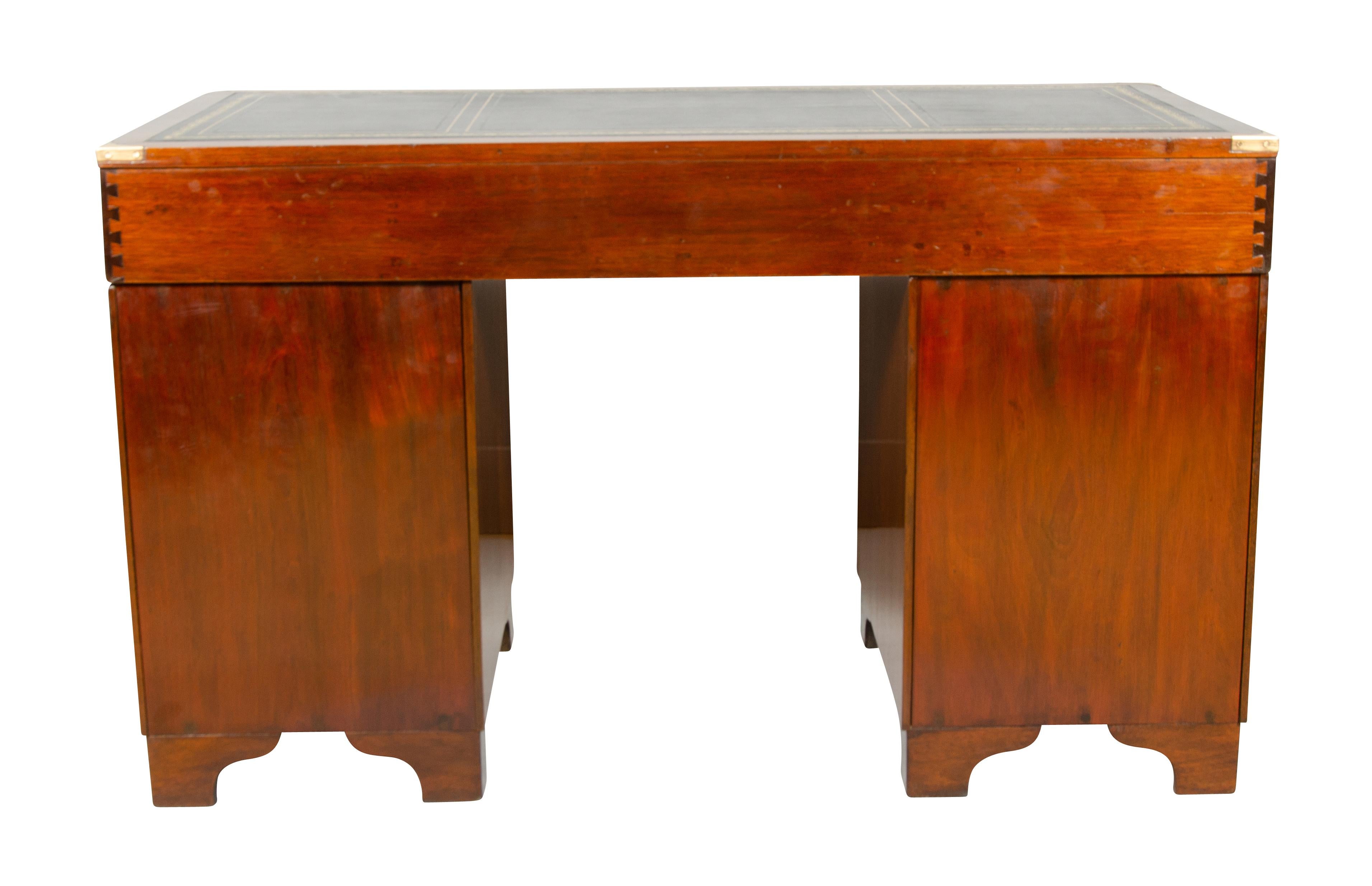 Victorian Mahogany and Brass Mounted Campaign Desk 2