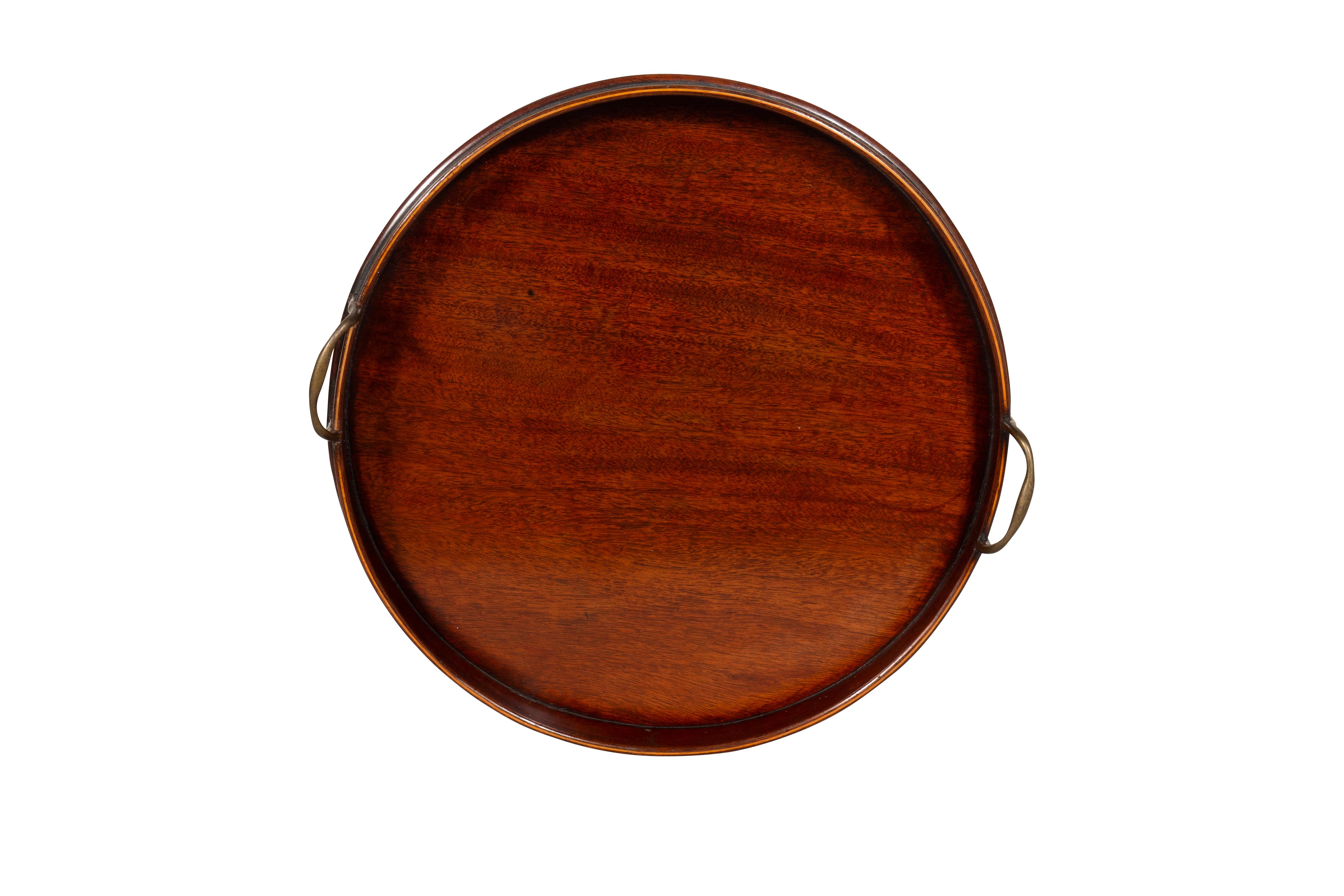 Victorian Mahogany and Brass Tray In Good Condition In Essex, MA