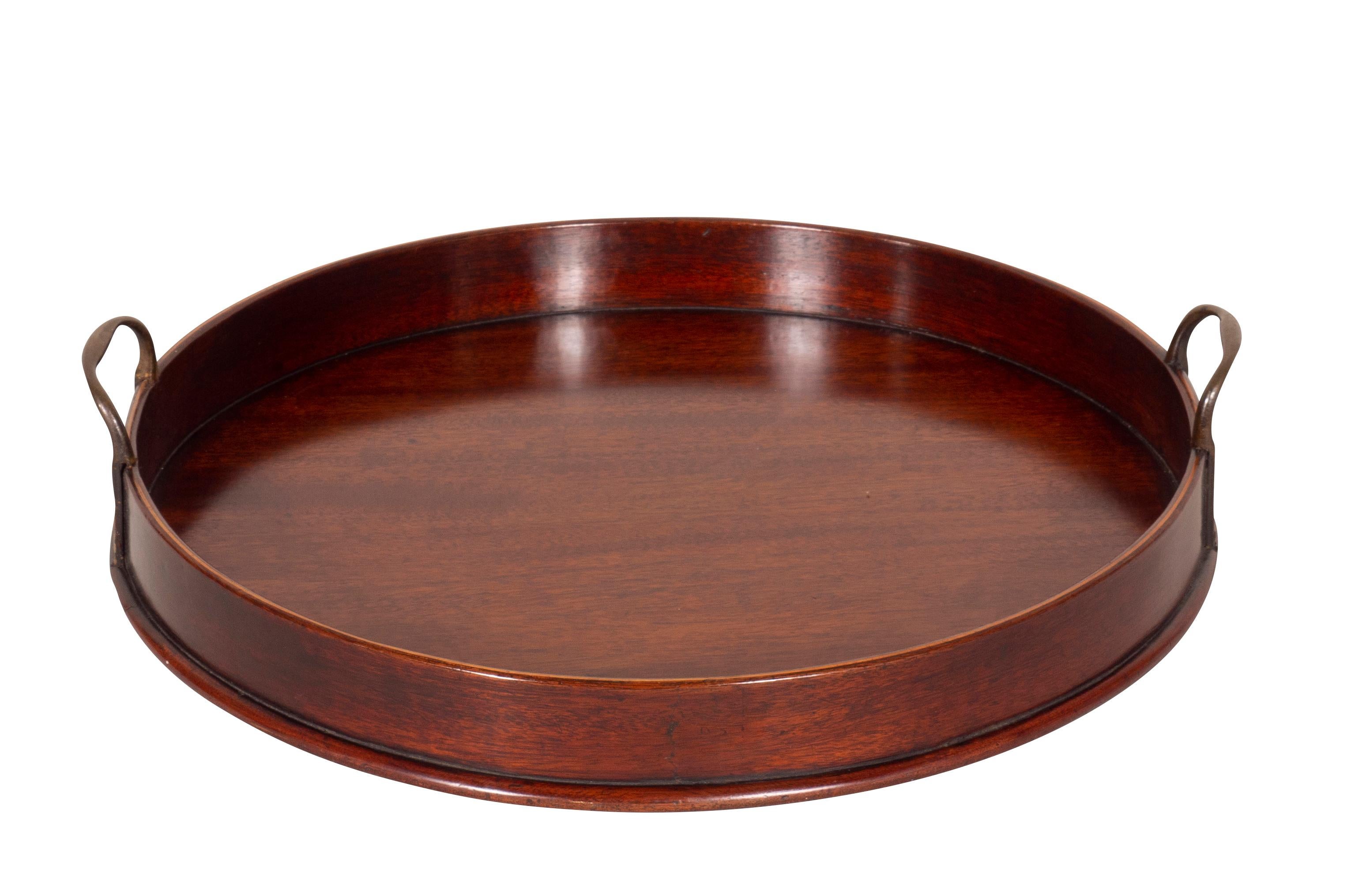 Late 19th Century Victorian Mahogany and Brass Tray For Sale