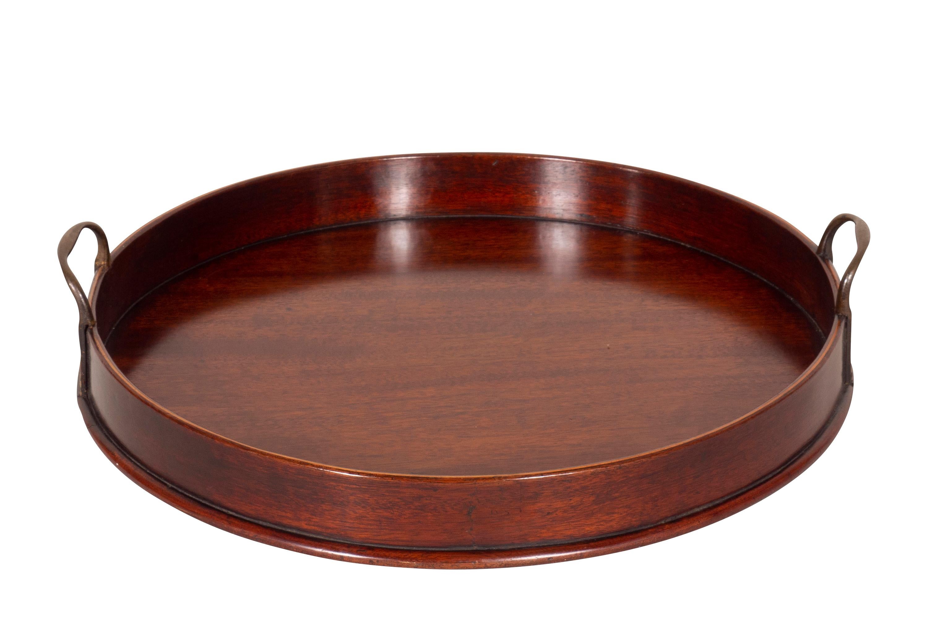Late 19th Century Victorian Mahogany and Brass Tray