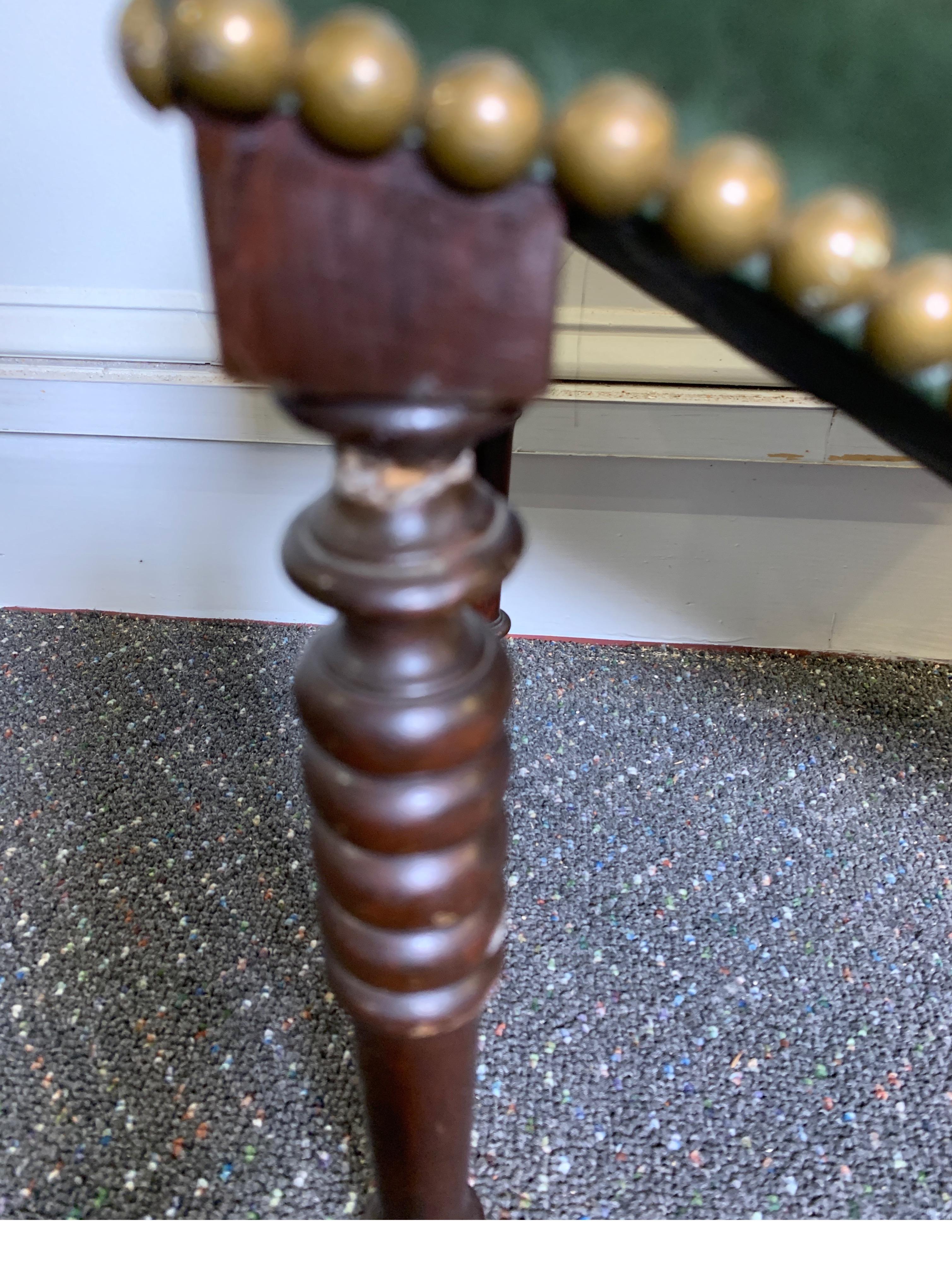 Victorian Mahogany and Leather Gout Stool Foot Rest 4