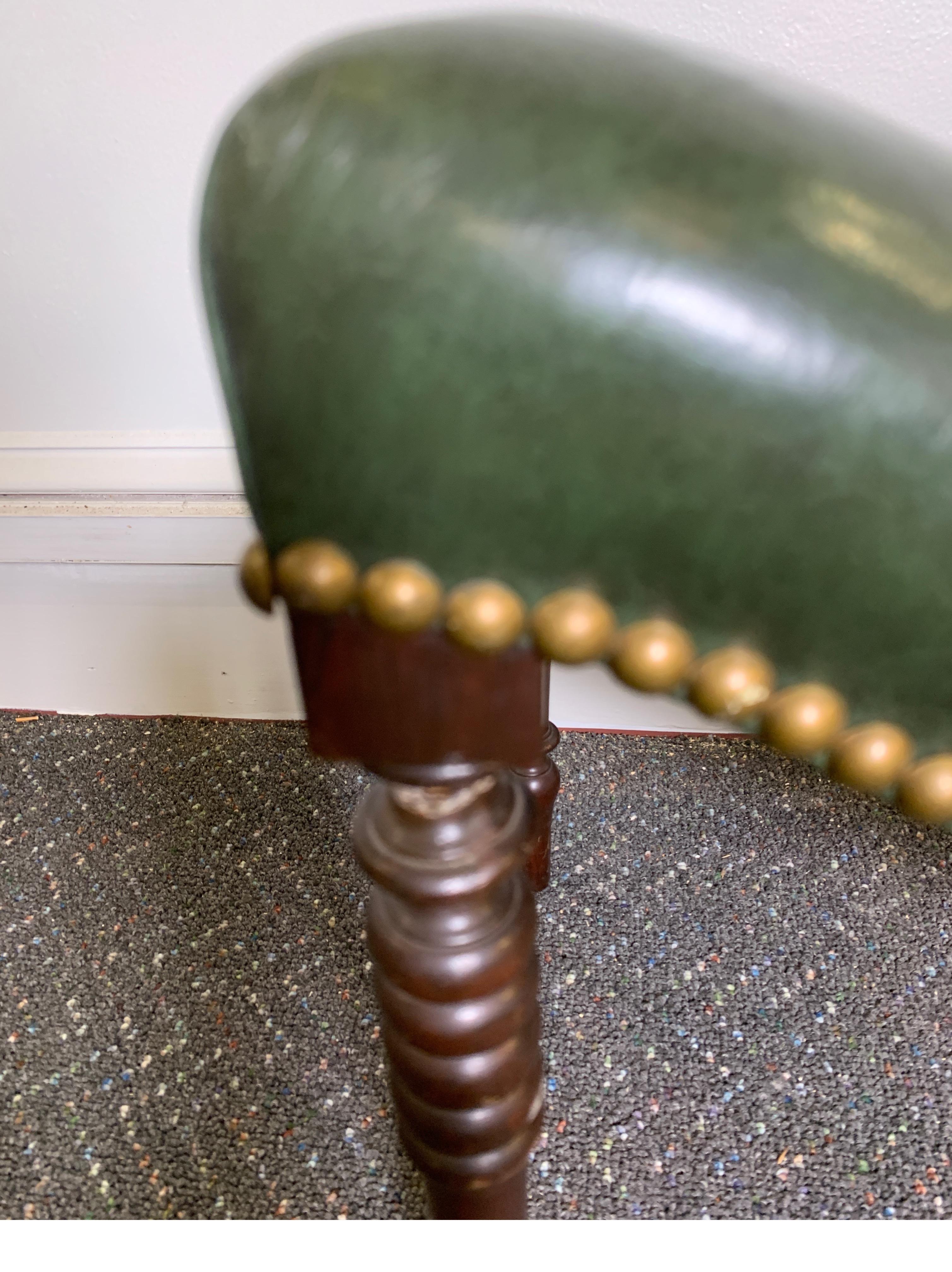 Victorian Mahogany and Leather Gout Stool Foot Rest 5