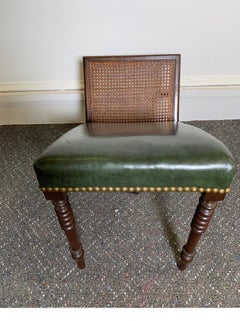 Victorian Mahogany and Leather Gout Stool Foot Rest