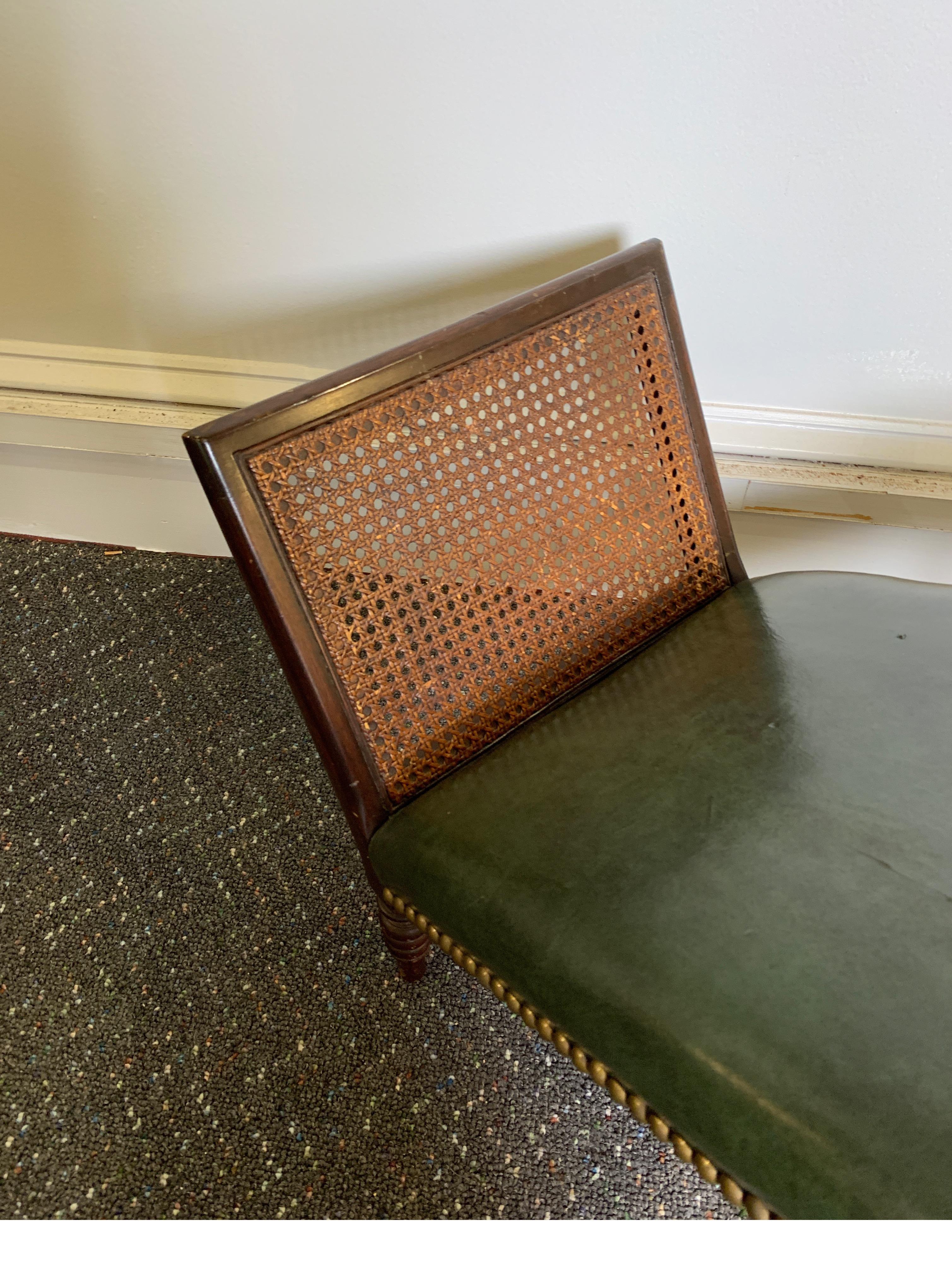 Victorian Mahogany and Leather Gout Stool Foot Rest In Good Condition In Lambertville, NJ