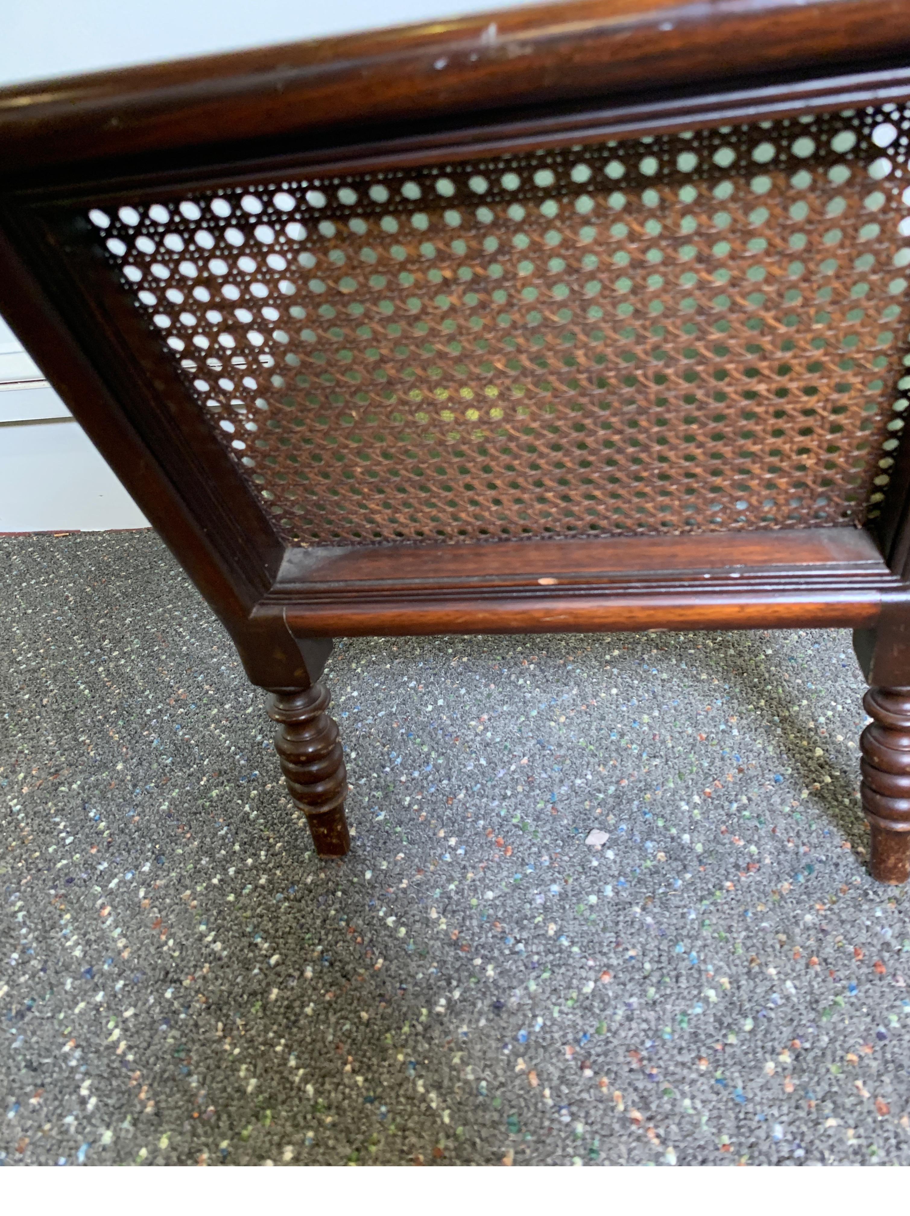 Victorian Mahogany and Leather Gout Stool Foot Rest 1