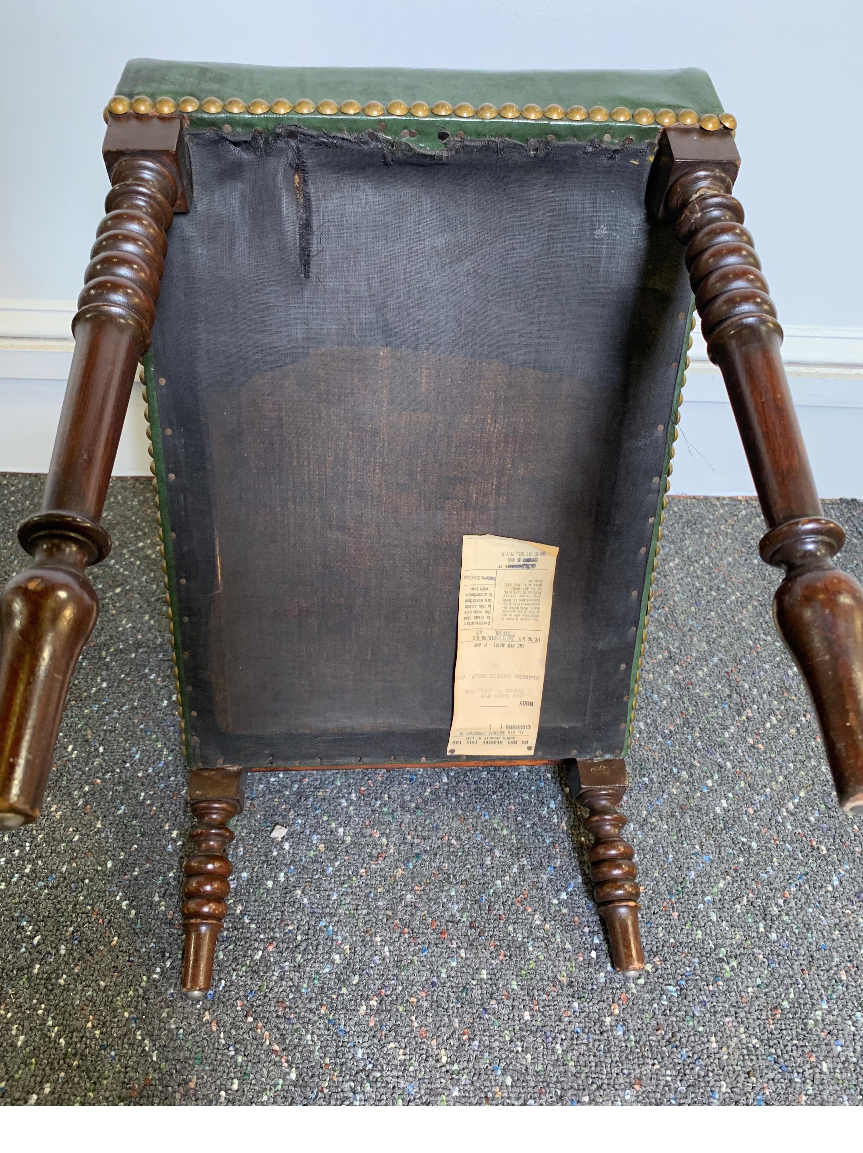 Victorian Mahogany and Leather Gout Stool Foot Rest 3