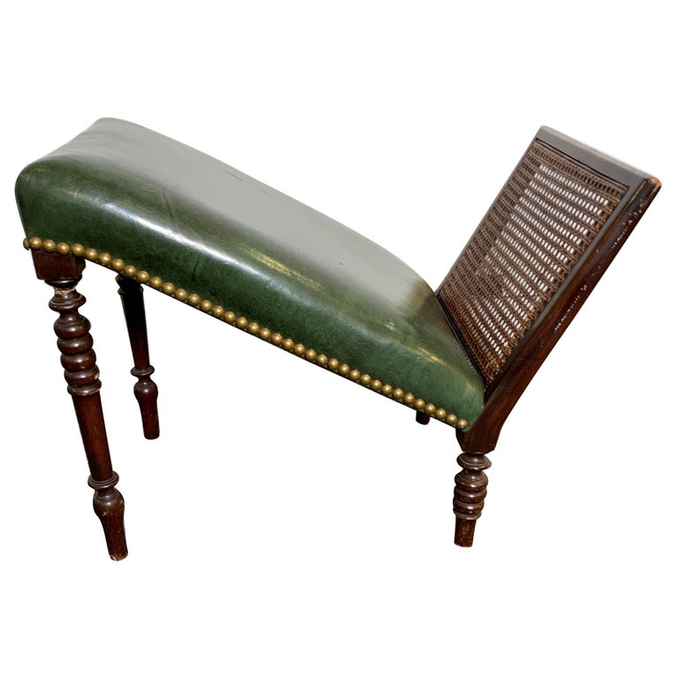 Victorian Mahogany and Leather Gout Stool Foot Rest For Sale at 1stdibs