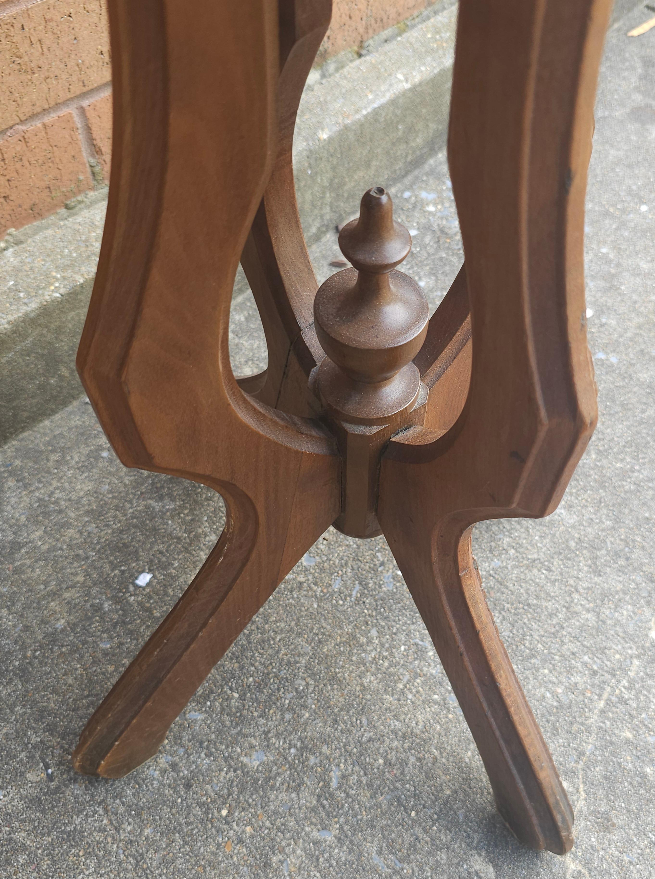 Marquetry Victorian Mahogany and Marble Top Side Table For Sale