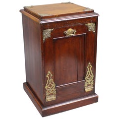 Antique Victorian Mahogany and Oak Brass Bound Purdonium