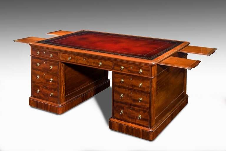 antique mahogany pedestal desk