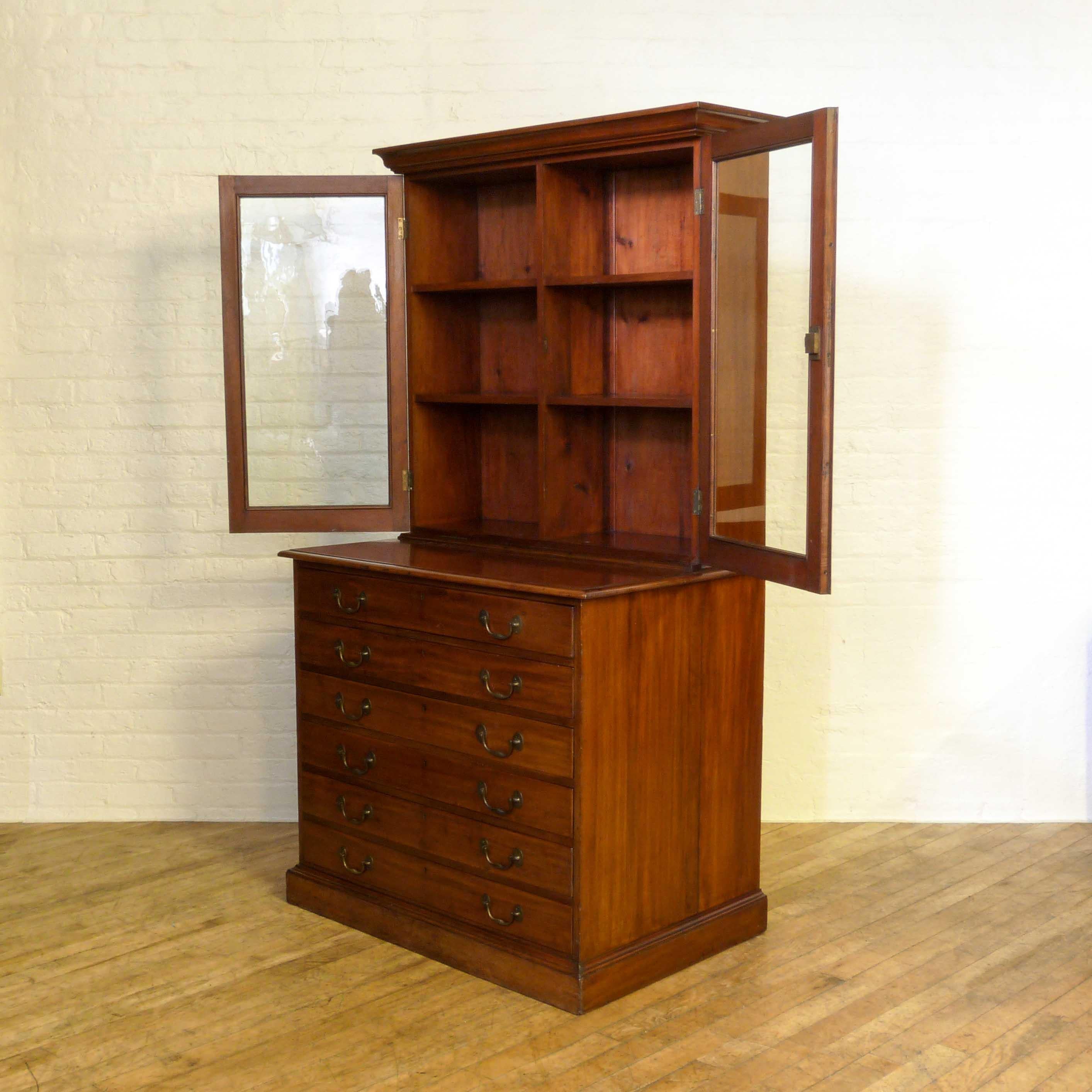 Victorian Mahogany Architects Bookcase For Sale 3