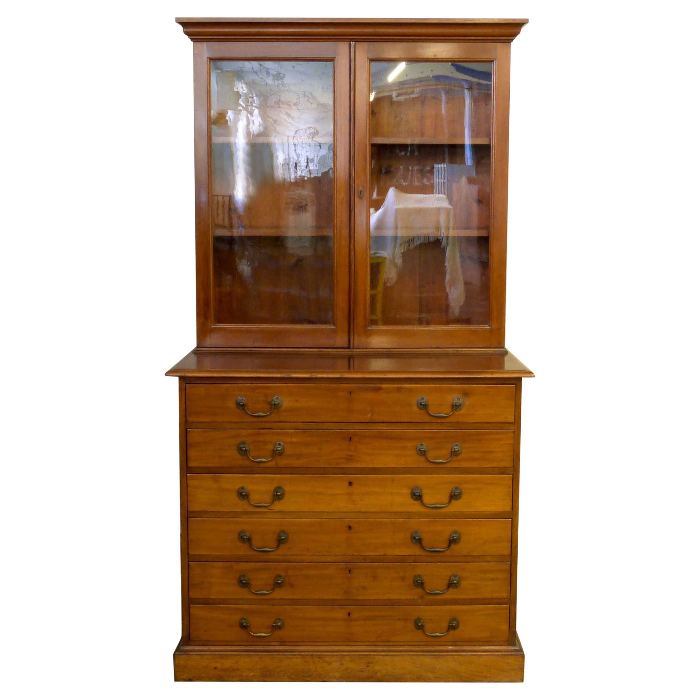 Victorian Mahogany Architects Bookcase For Sale