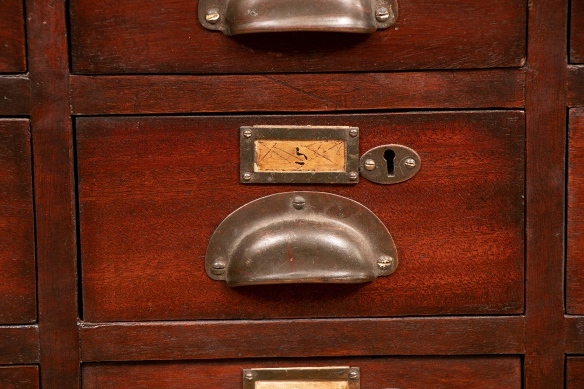 Late Victorian Victorian Mahogany Bank of Drawers