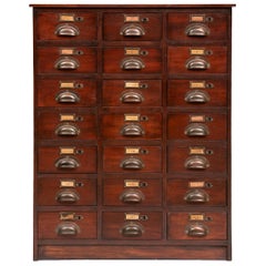 Antique Victorian Mahogany Bank of Drawers