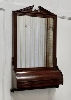 Victorian Mahogany Bathroom Wall Mirror with Towel Rail
