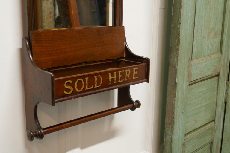Victorian Mahogany Bathroom Wall Mirror with Towel Rail at 1stDibs