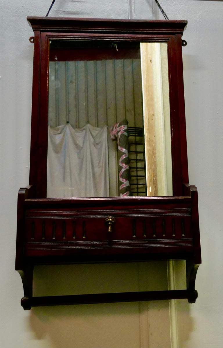 Victorian Mahogany Bathroom Wall Mirror with Towel Rail at 1stDibs ...