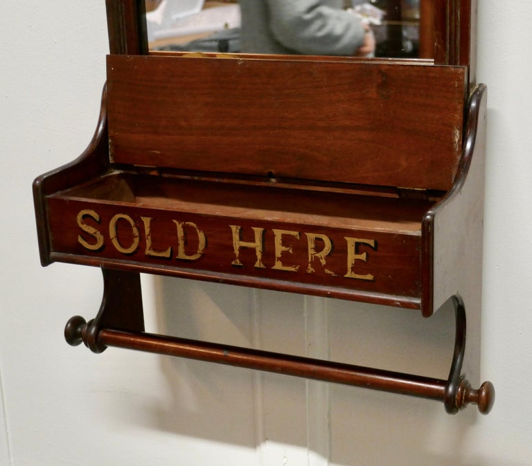 Victorian Mahogany Bathroom Wall Mirror with Towel Rail at 1stDibs