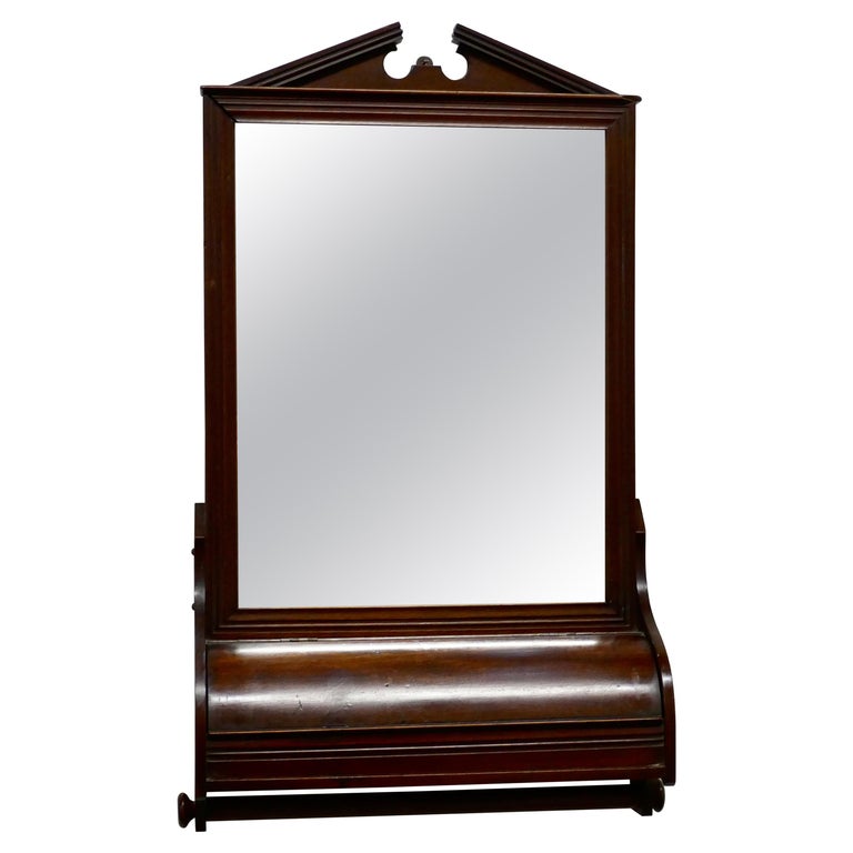 Victorian Mahogany Bathroom Wall Mirror with Towel Rail For Sale at 1stDibs