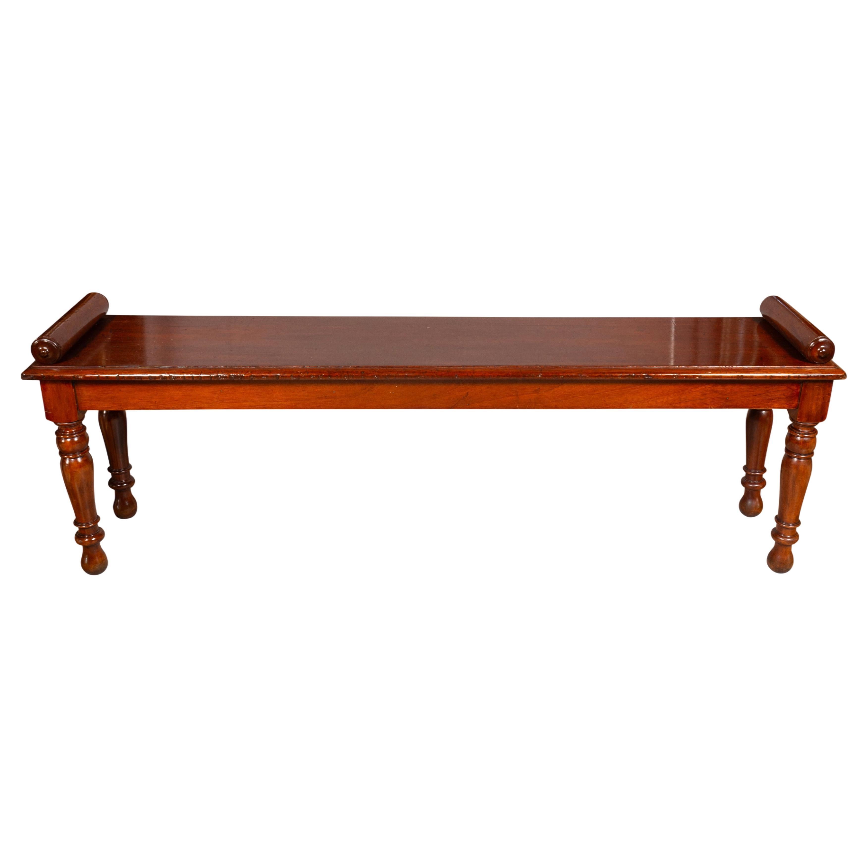 Victorian Mahogany Bench Attributed To Shoolbred For Sale