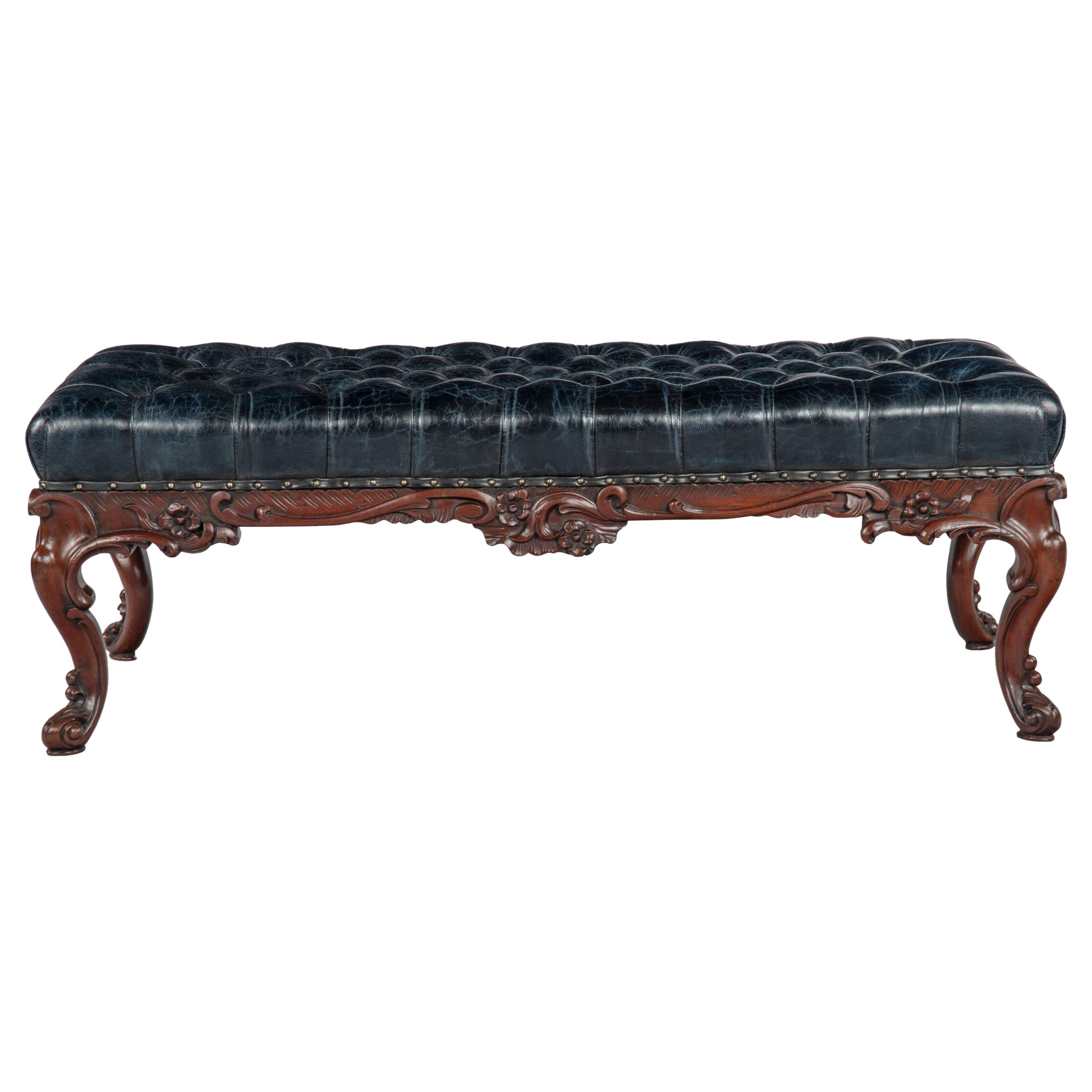 Viktorianischer Mahagoni-Bankhocker