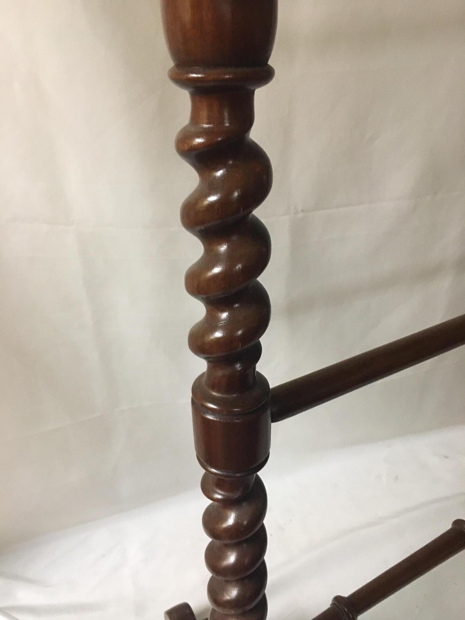 American Victorian Mahogany Blanket or Towel Stand with Barley Twist Spindels For Sale