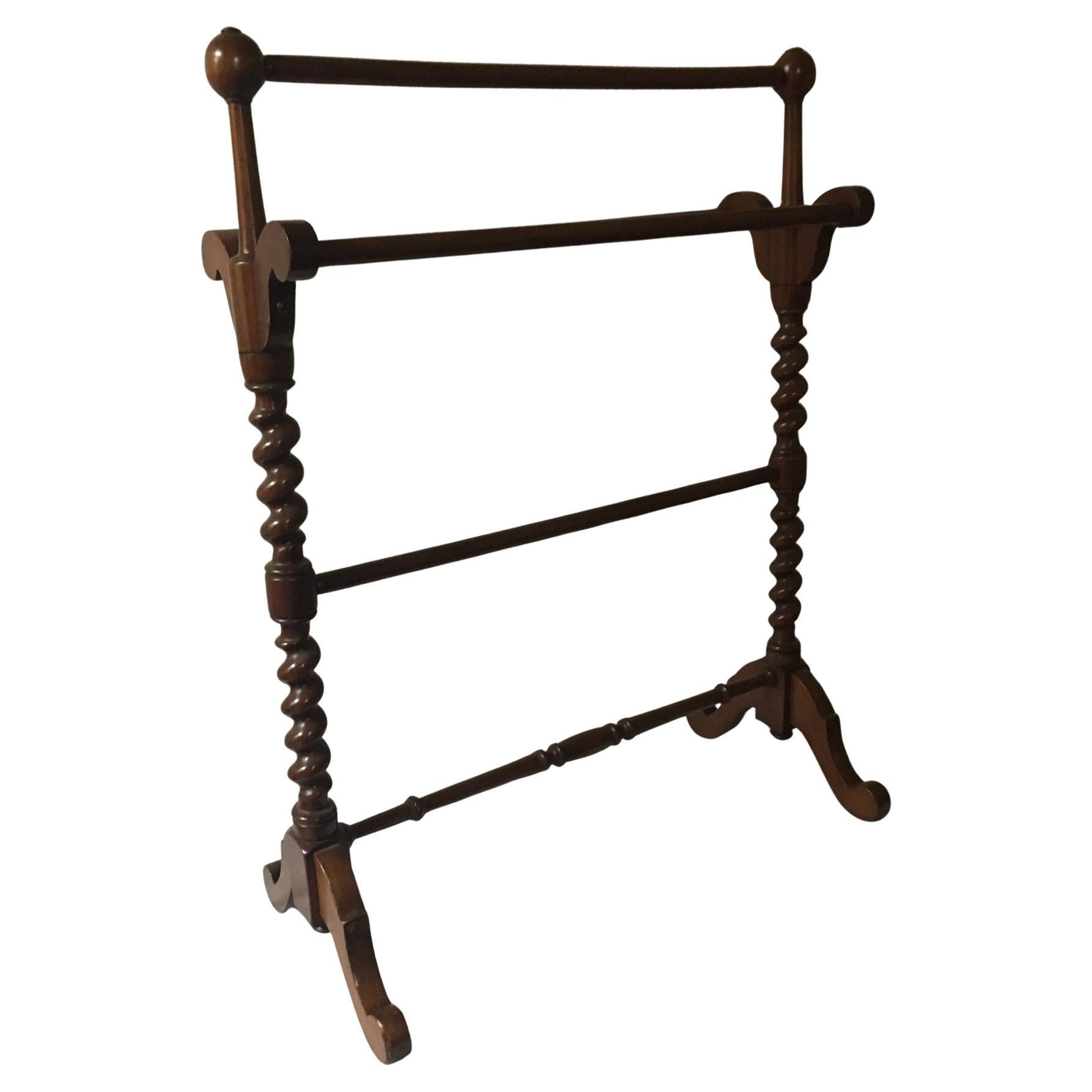 Victorian Mahogany Blanket or Towel Stand with Barley Twist Spindels For Sale