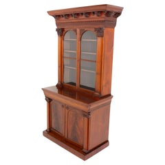 Victorian Mahogany Bookcase Antique Cabinet 1870