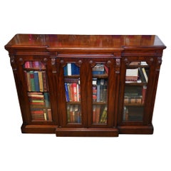 Victorian Mahogany Bookcase Breakfront Four Door Cabinet 1880