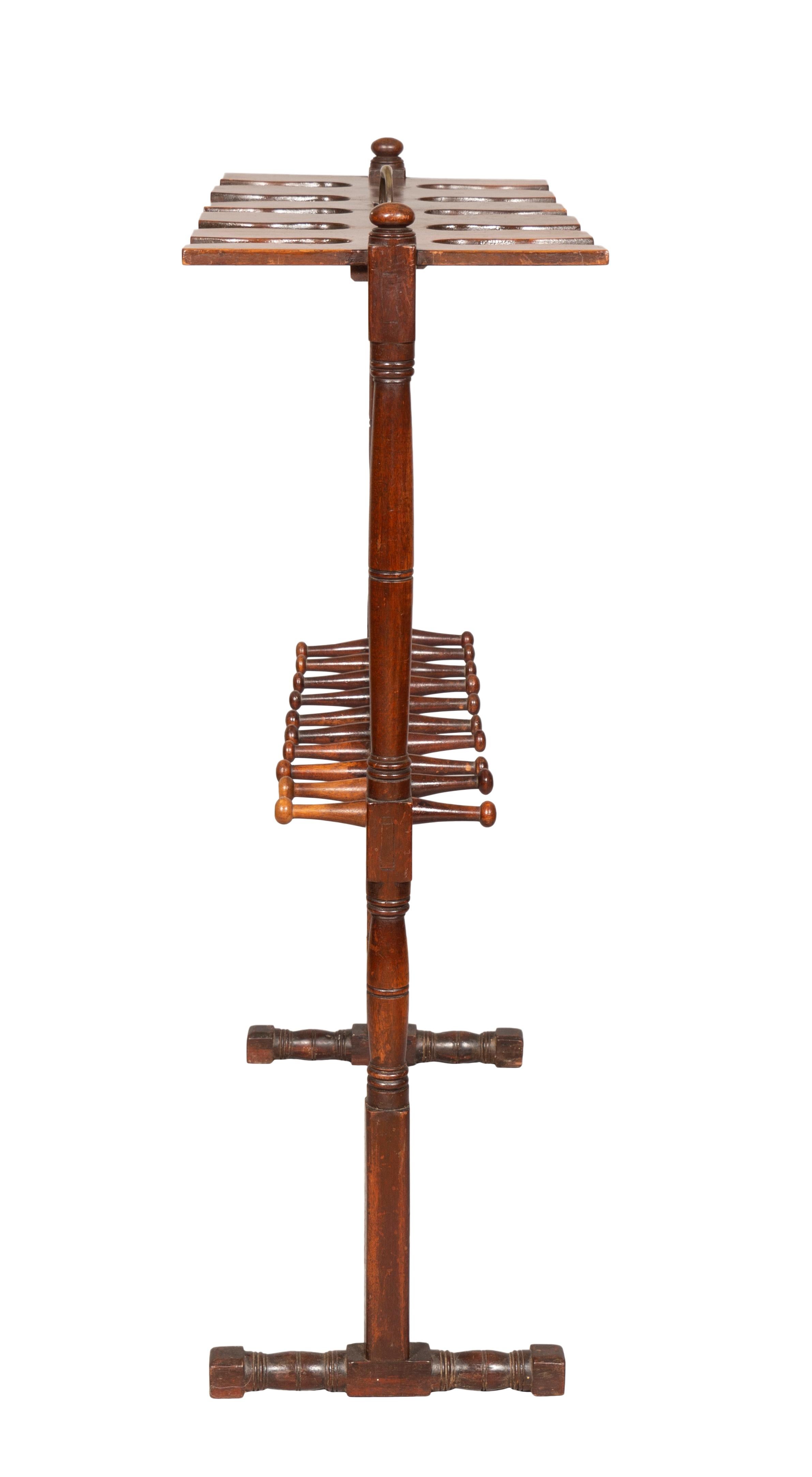 English Victorian Mahogany Boot Rack For Sale