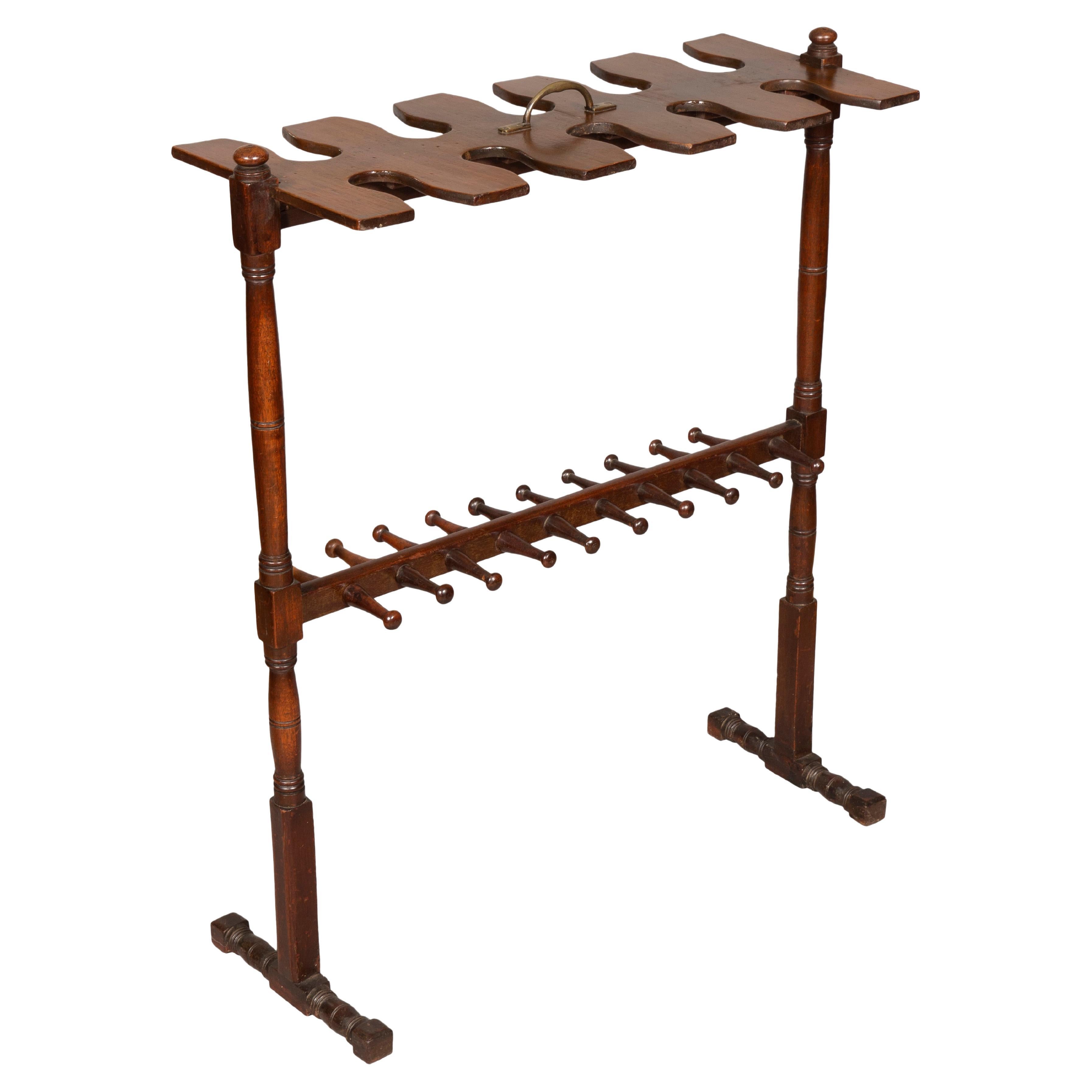 Victorian Mahogany Boot Rack For Sale