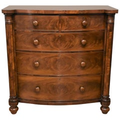 Antique Victorian Mahogany Bow Front Chest Drawers