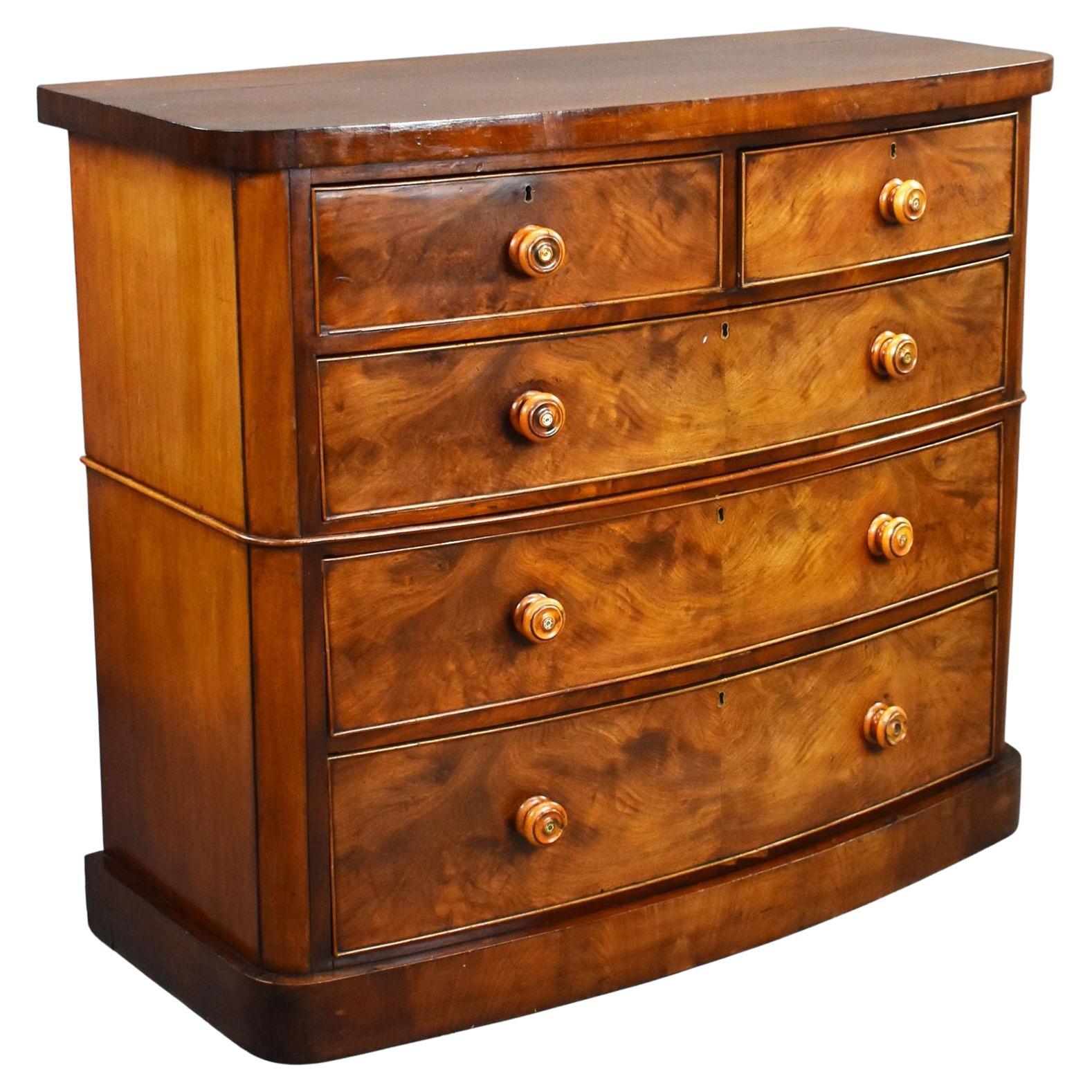 Victorian Mahogany Bow Front Chest of Drawers