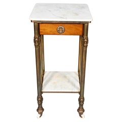 Victorian Mahogany, Brass And Marble Table