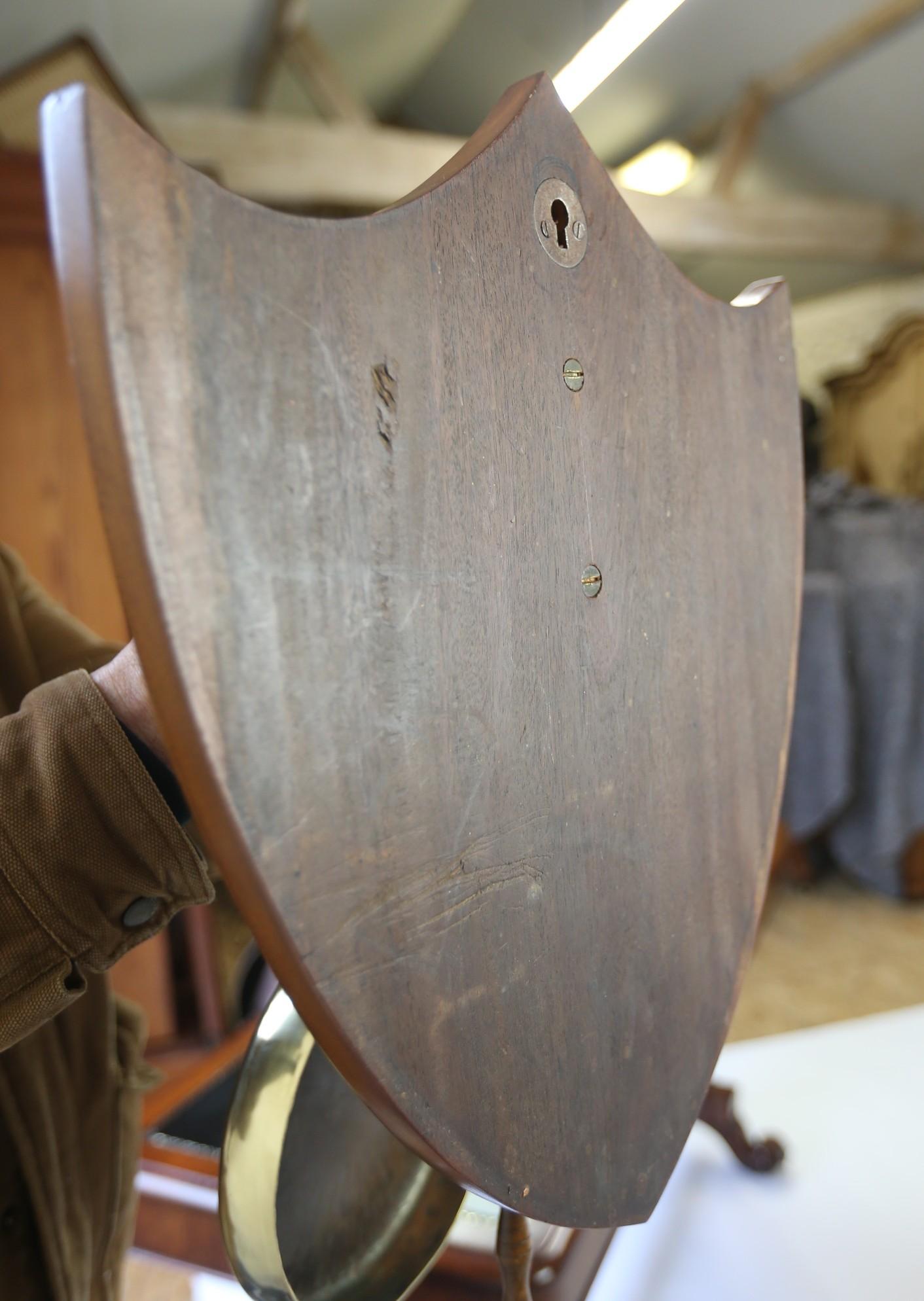 Late 19th Century Victorian Mahogany & Brass Horse head Wall Mounted Gong For Sale