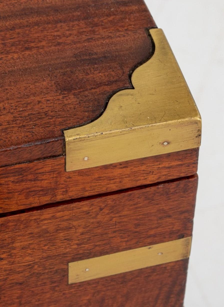19th Century Victorian Mahogany & Brass Lap Desk Box on Stand