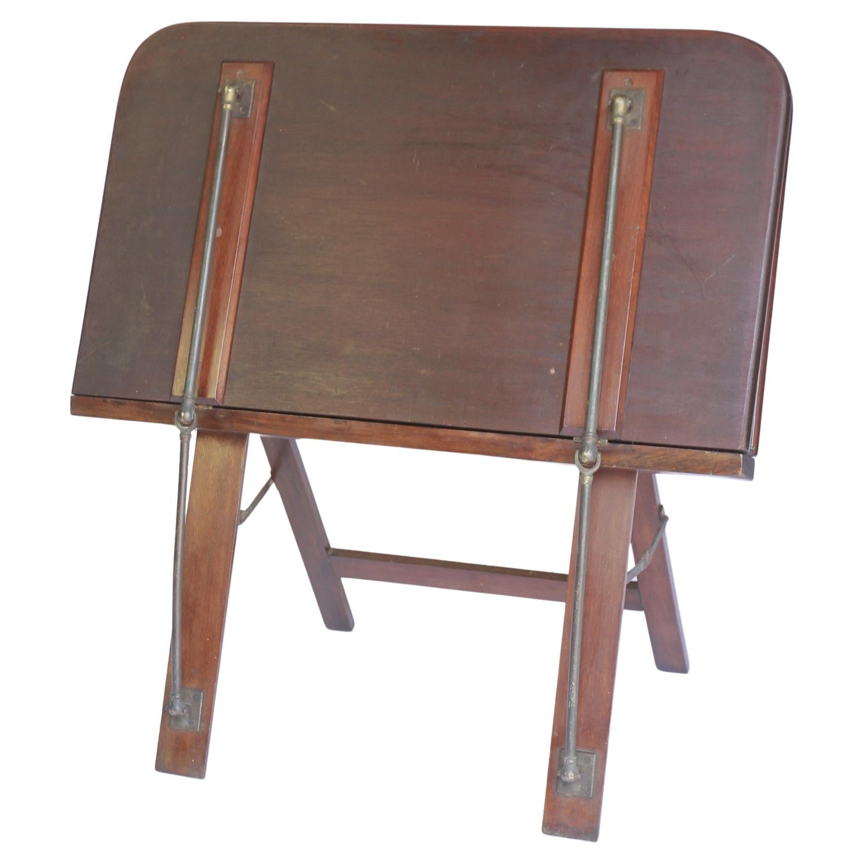 Victorian Mahogany & Brass Port Folio Stand