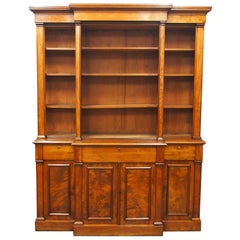 Victorian Mahogany Breakfront Bookcase